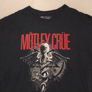 Motley Crue Band Graphic Crew Neck T Shirt Mens Size Extra Large XL Black